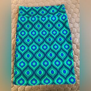 LuLaRoe Blue and Green Pencil Skirt